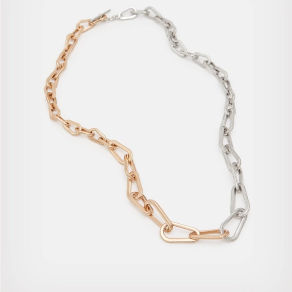 AllSaints Carrie Chunky Carabiner Necklace Two Tone - Picture 1 of 6